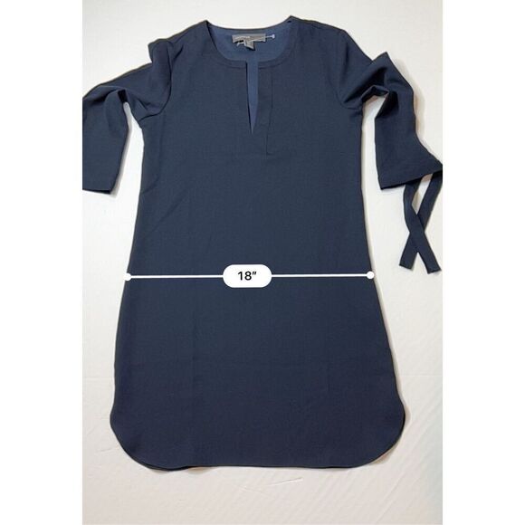 Donna Ricco New York Blue Tie Sleeve Shift Dress 2 NWOT Night Out Shirttail Hem - Picture 6 of 10
